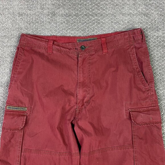 Vintage 90s Y2K Abercrombie & Fitch Cargo Pants Men's Medium Wide Leg Baggy - Picture 3 of 14